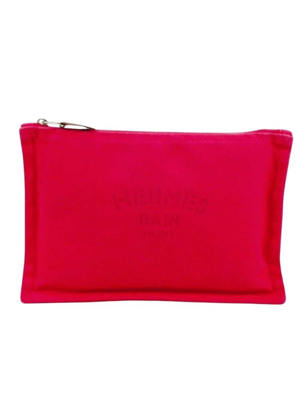 Hermes Yachting Flat PM Canvas Pink Pouch Silver